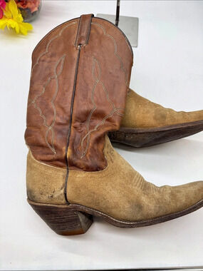 Acme Western Heeled Boots Brown & Tan US 10 D